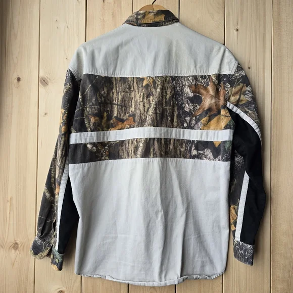 Mossy Oak Western By Roper Shooting Shirt Camo Button Shirt Hunting Mens Medium - Picture 8 of 10